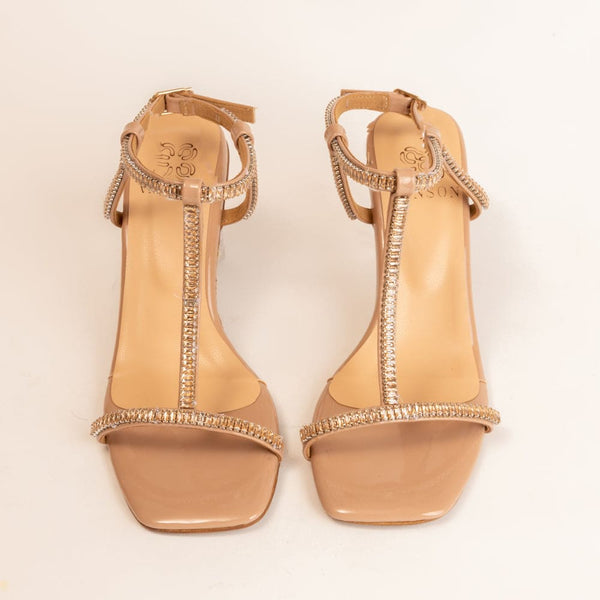 Nude sandals heel hot sale