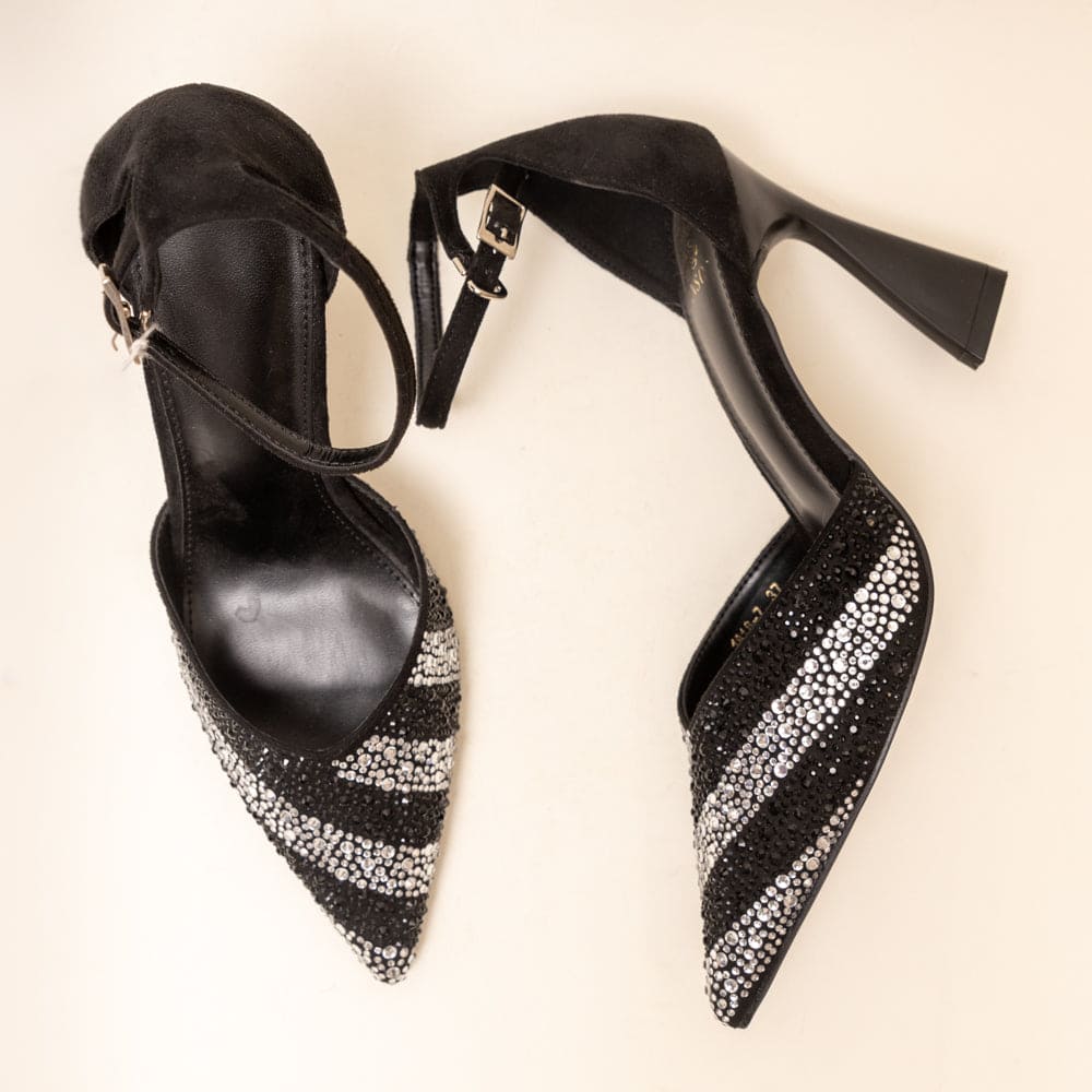 RAMSY BLACK Rhinestone Heel | Women's Heels – Betsey Johnson