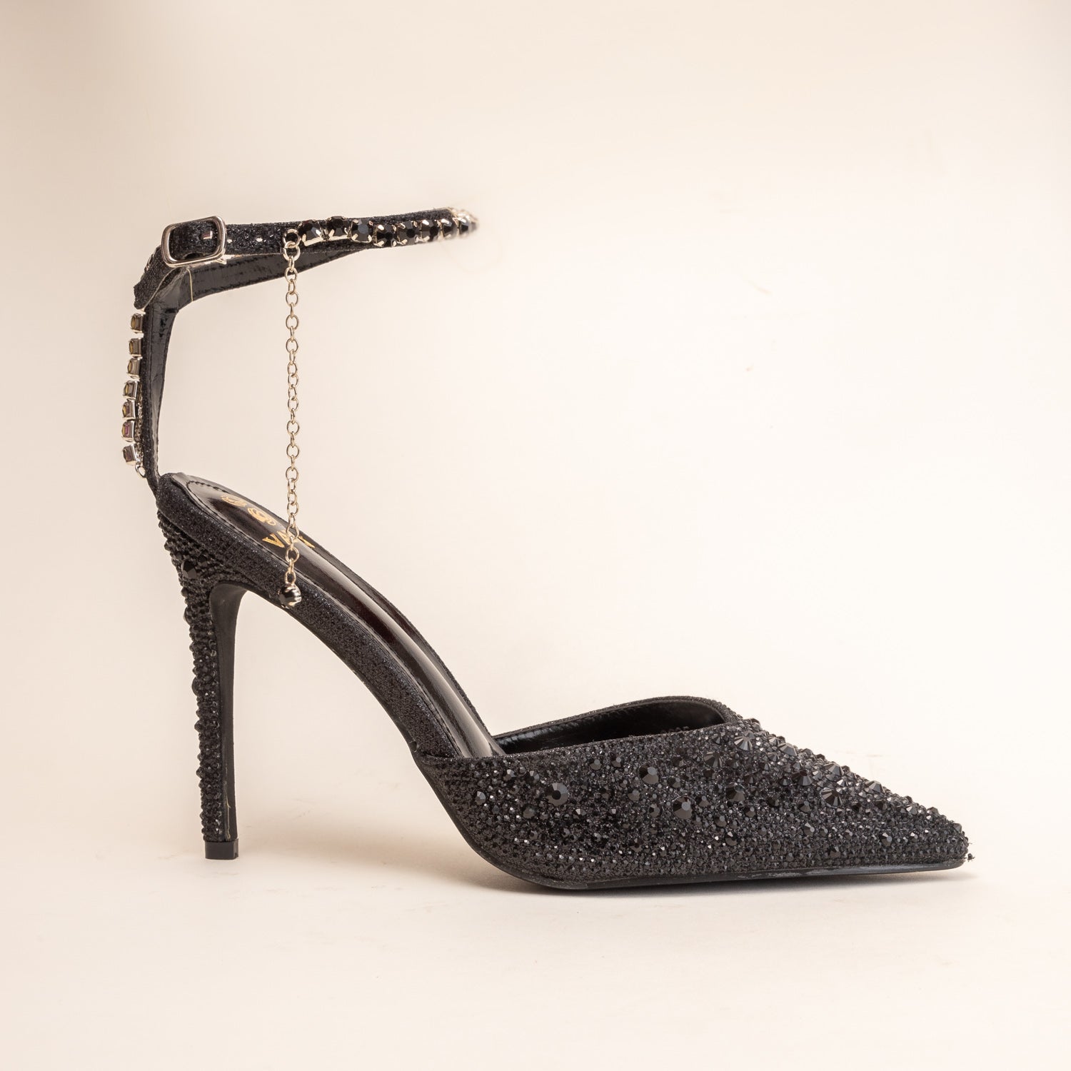 Tiberon's black glitter high heels - KeeShoes