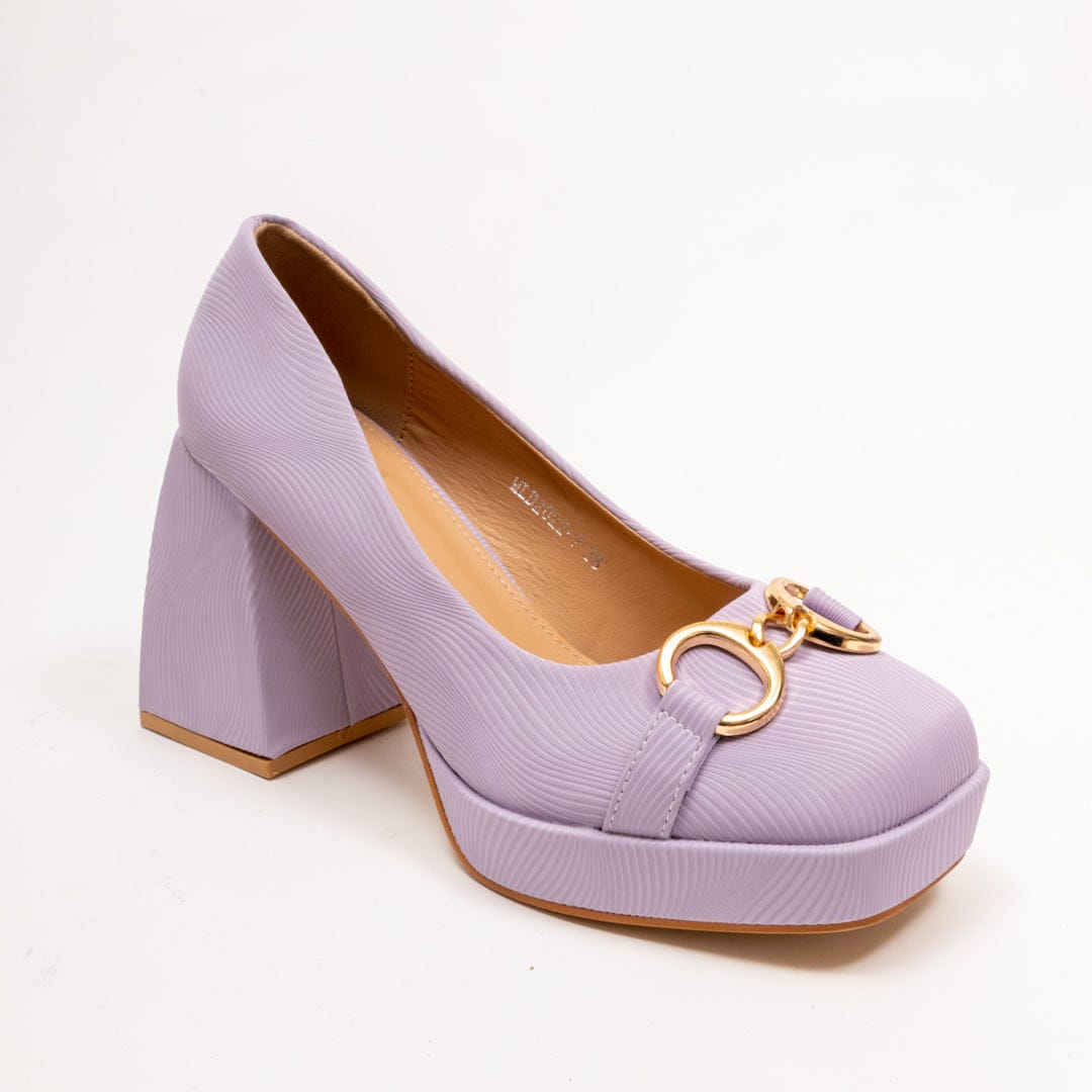 Purple Metallic Block Heel Platform Sandals | New Look